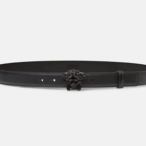 NWT Versace La Medusa Black Leather Belt